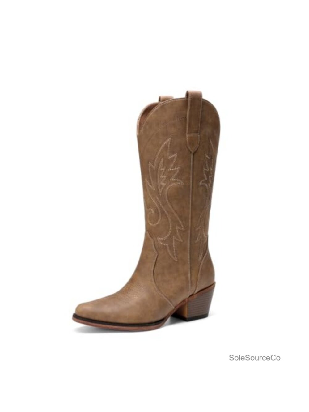 Women's Western Embroidered Knee-High Cowgirl Boots Square Toe